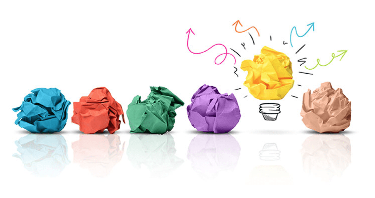 Colorful balls of paper, with a lamp draw
