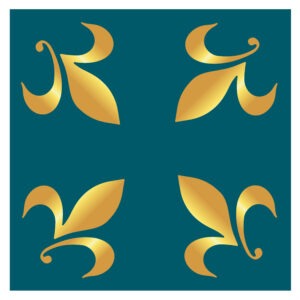 Scarf with 4 lilies