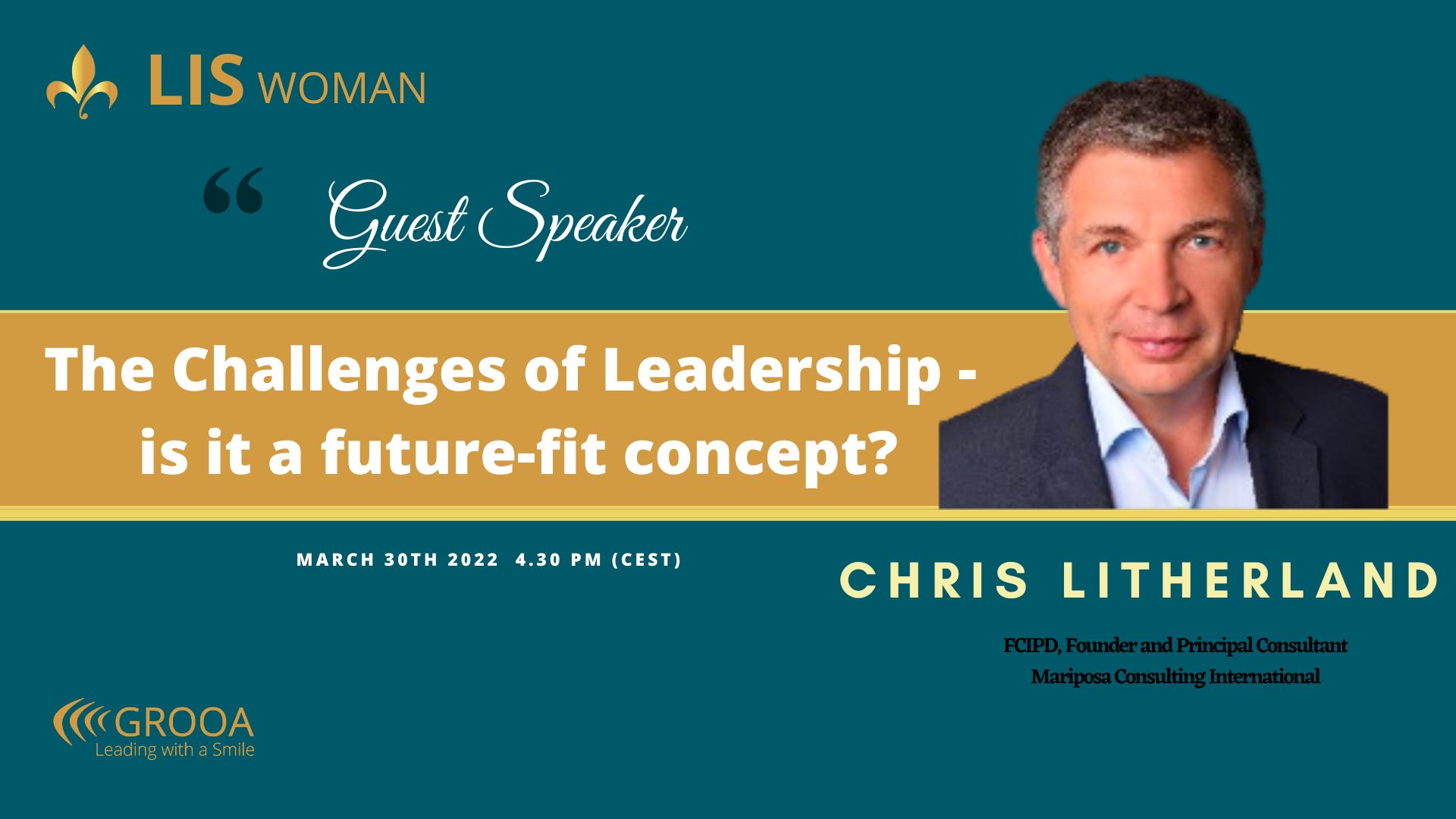 Chris Litherland. Inspirational Speaker For LIS WOMAN